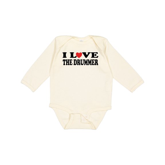 Inktastic I Love the Drummer Boys or Girls Long Sleeve Baby Bodysuit