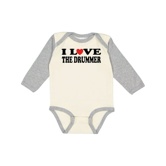 Inktastic I Love the Drummer Boys or Girls Long Sleeve Baby Bodysuit