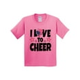 thumbnail image 1 of Inktastic I Love to Cheer with O Being Replaced by Megaphone and Pom Poms Youth T-Shirt, 1 of 5