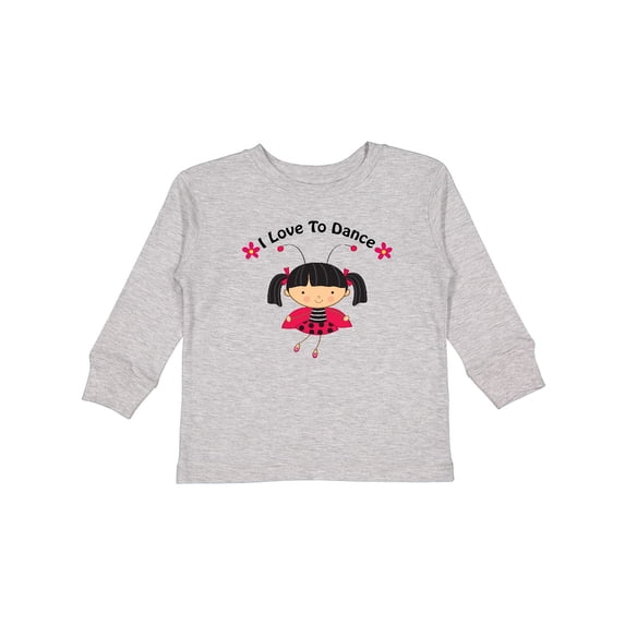 Inktastic I Love to Dance Ladybug Girls Long Sleeve Toddler T-Shirt
