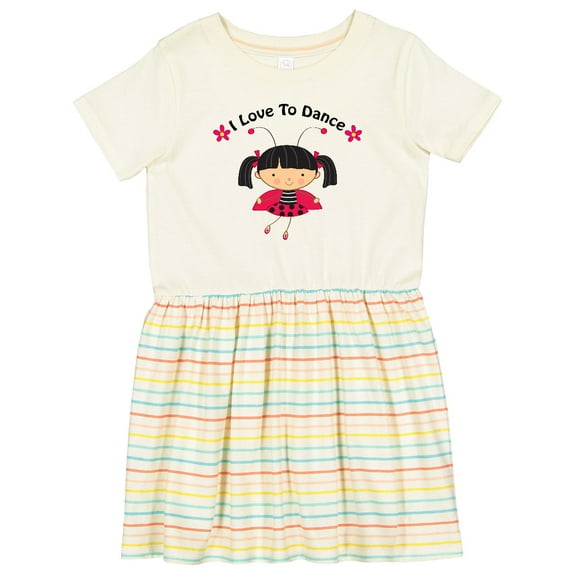 Inktastic I Love to Dance Ladybug Girls Toddler Dress