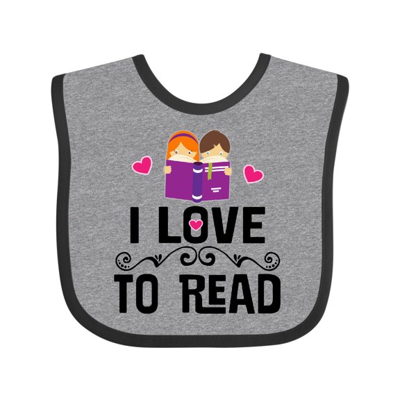 Inktastic I Love to Read Girls Baby Bib