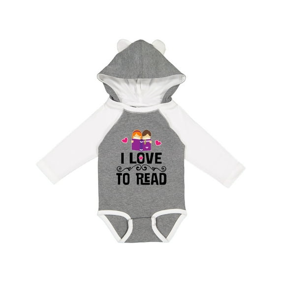 Inktastic I Love to Read Girls Long Sleeve Baby Bodysuit