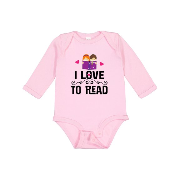 Inktastic I Love to Read Girls Long Sleeve Baby Bodysuit