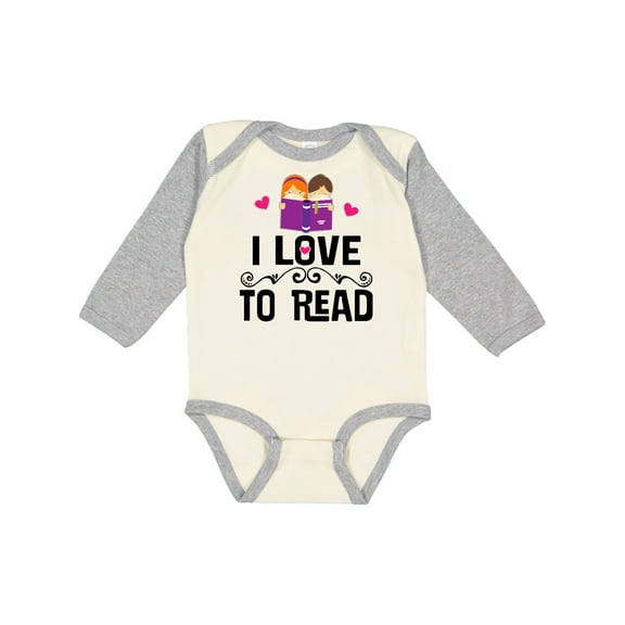 Inktastic I Love to Read Girls Long Sleeve Baby Bodysuit