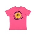 thumbnail image 1 of Inktastic I Love you a Waffle Lot with Cute Happy Waffle Youth T-Shirt, 1 of 5