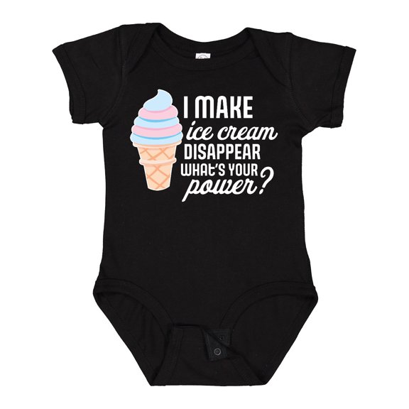 Inktastic I Make Ice Cream Disappear What's Your Power Boys or Girls Baby Bodysuit