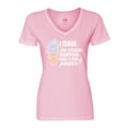 thumbnail image 1 of Inktastic I Make Ice Cream Disappear What's Your Power Women's V-Neck T-Shirt, 1 of 5