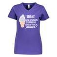 thumbnail image 1 of Inktastic I Make Ice Cream Disappear What's Your Power Women's V-Neck T-Shirt, 1 of 5