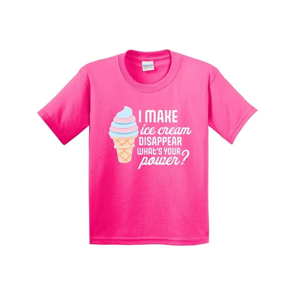 Inktastic I Make Ice Cream Disappear What's Your Power Youth T-Shirt