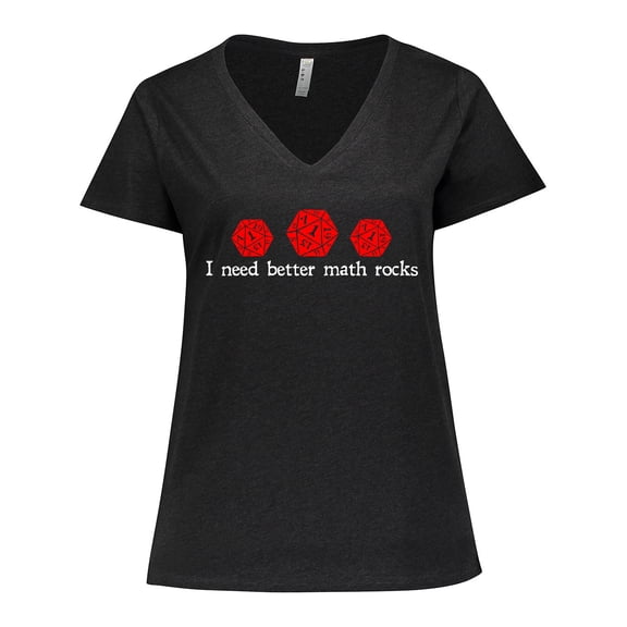Inktastic I Need Better Math Rocks Women's Plus Size V-Neck T-Shirt