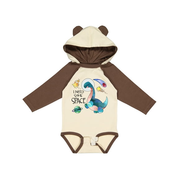 Inktastic I Need Some Space Dinosaur Astronaut with Stars and Planet Boys or Girls Long Sleeve Baby Bodysuit