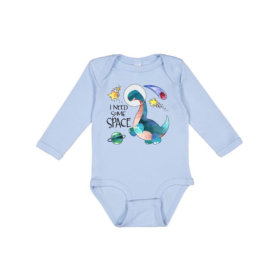Inktastic I Need Some Space Dinosaur Astronaut with Stars and Planet Boys or Girls Long Sleeve Baby Bodysuit