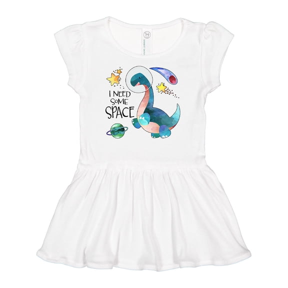 Inktastic I Need Some Space Dinosaur Astronaut with Stars and Planet Girls Baby Dress
