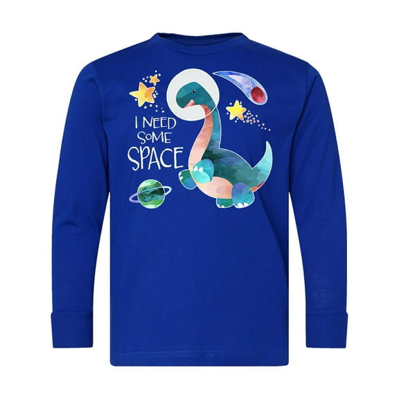 Inktastic I Need Some Space Dinosaur Astronaut with Stars and Planet Long Sleeve Youth T-Shirt