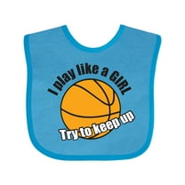 Inktastic I Play Like a GIRL... Try to Keep Up Girls Baby Bib