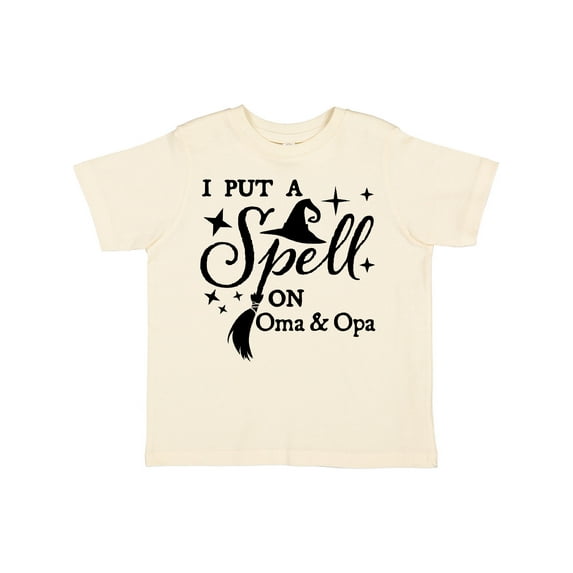 Inktastic I Put a Spell on Oma and Opa Witch Hat and Broom Boys or Girls Toddler T-Shirt