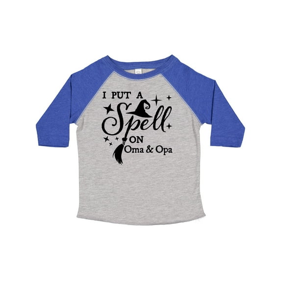 Inktastic I Put a Spell on Oma and Opa Witch Hat and Broom Boys or Girls Toddler T-Shirt