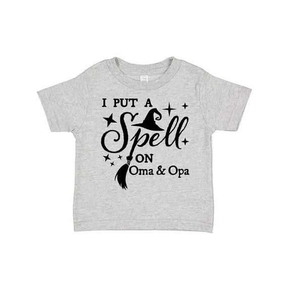 Inktastic I Put a Spell on Oma and Opa Witch Hat and Broom Boys or Girls Toddler T-Shirt