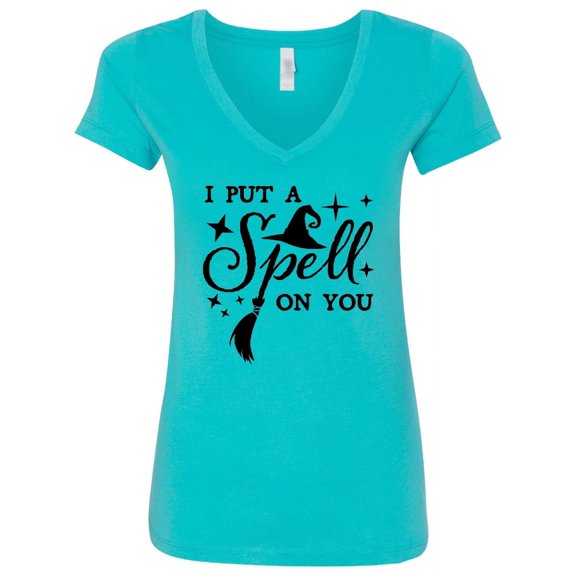 Inktastic I Put a Spell on You Halloween Magic Women's V-Neck T-Shirt