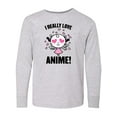 thumbnail image 1 of Inktastic I Really Love Anime with Cute Anime Cat and Hearts Long Sleeve Youth T-Shirt, 1 of 5
