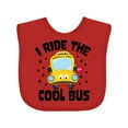 thumbnail image 1 of Inktastic I Ride the Cool Bus with Yellow Bus Boys or Girls Baby Bib, 1 of 4