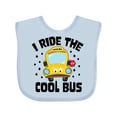 thumbnail image 1 of Inktastic I Ride the Cool Bus with Yellow Bus Boys or Girls Baby Bib, 1 of 4