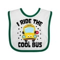 thumbnail image 1 of Inktastic I Ride the Cool Bus with Yellow Bus Boys or Girls Baby Bib, 1 of 4