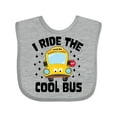 thumbnail image 1 of Inktastic I Ride the Cool Bus with Yellow Bus Boys or Girls Baby Bib, 1 of 4