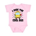 thumbnail image 1 of Inktastic I Ride the Cool Bus with Yellow Bus Boys or Girls Baby Bodysuit, 1 of 5