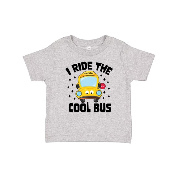 Inktastic I Ride the Cool Bus with Yellow Bus Boys or Girls Baby T-Shirt
