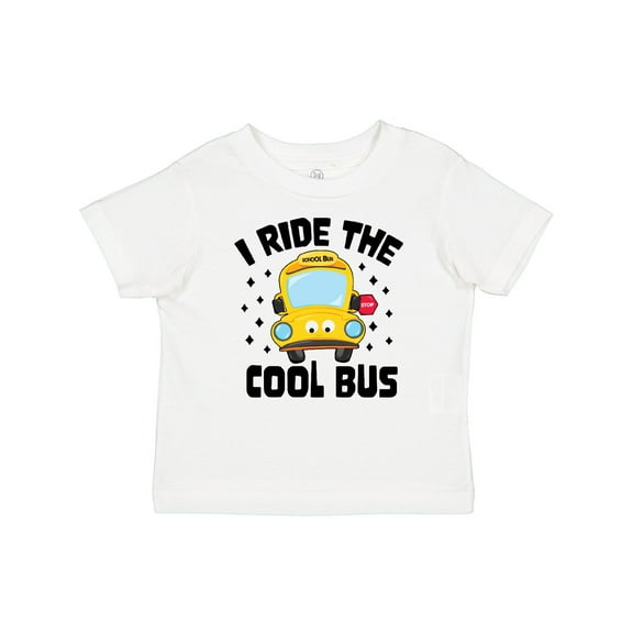 Inktastic I Ride the Cool Bus with Yellow Bus Boys or Girls Baby T-Shirt