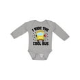 thumbnail image 1 of Inktastic I Ride the Cool Bus with Yellow Bus Boys or Girls Long Sleeve Baby Bodysuit, 1 of 5