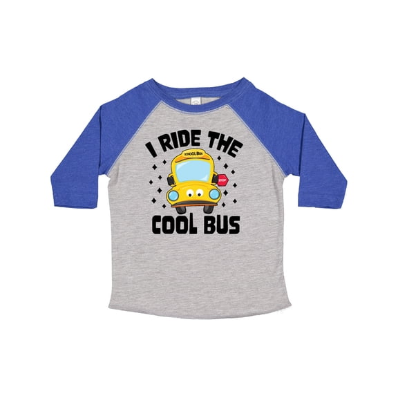 Inktastic I Ride the Cool Bus with Yellow Bus Boys or Girls Toddler T-Shirt