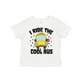 thumbnail image 1 of Inktastic I Ride the Cool Bus with Yellow Bus Boys or Girls Toddler T-Shirt, 1 of 5