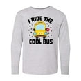 thumbnail image 1 of Inktastic I Ride the Cool Bus with Yellow Bus Long Sleeve Youth T-Shirt, 1 of 5