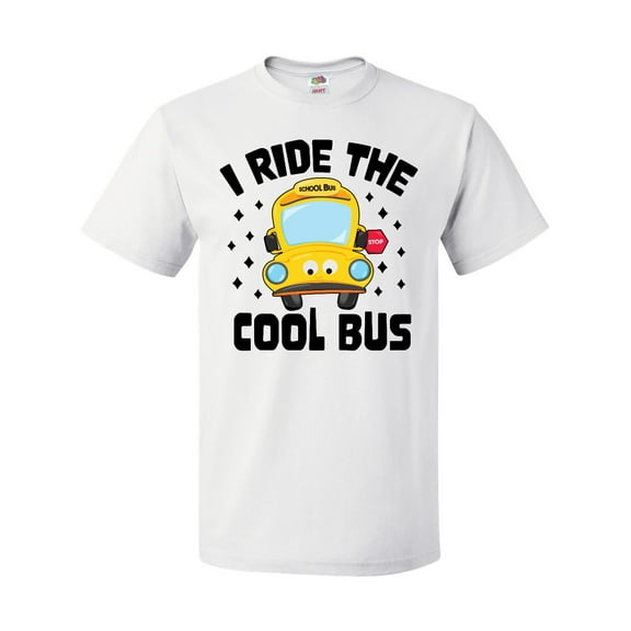 Inktastic I Ride the Cool Bus with Yellow Bus T-Shirt