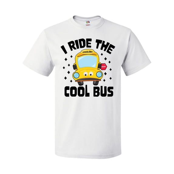Inktastic I Ride the Cool Bus with Yellow Bus T-Shirt