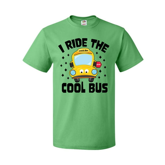 Inktastic I Ride the Cool Bus with Yellow Bus T-Shirt