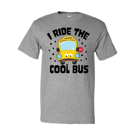 Inktastic I Ride the Cool Bus with Yellow Bus T-Shirt