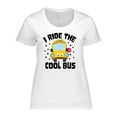 thumbnail image 1 of Inktastic I Ride the Cool Bus with Yellow Bus Women's Plus Size T-Shirt, 1 of 5
