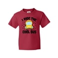 thumbnail image 1 of Inktastic I Ride the Cool Bus with Yellow Bus Youth T-Shirt, 1 of 5