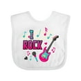 thumbnail image 1 of Inktastic I Rock with Guitar Microphone and Music Notes Boys or Girls Baby Bib, 1 of 4