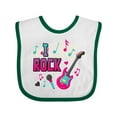 thumbnail image 1 of Inktastic I Rock with Guitar Microphone and Music Notes Boys or Girls Baby Bib, 1 of 4
