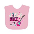 thumbnail image 1 of Inktastic I Rock with Guitar Microphone and Music Notes Boys or Girls Baby Bib, 1 of 4