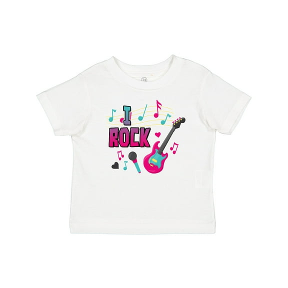 Inktastic I Rock with Guitar Microphone and Music Notes Boys or Girls Baby T-Shirt