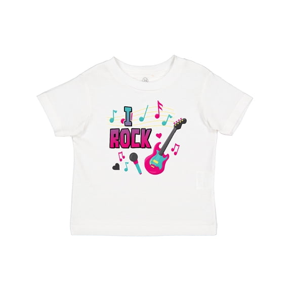 Inktastic I Rock with Guitar Microphone and Music Notes Boys or Girls Baby T-Shirt