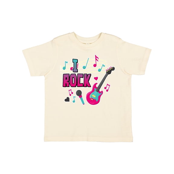 Inktastic I Rock with Guitar Microphone and Music Notes Boys or Girls Toddler T-Shirt