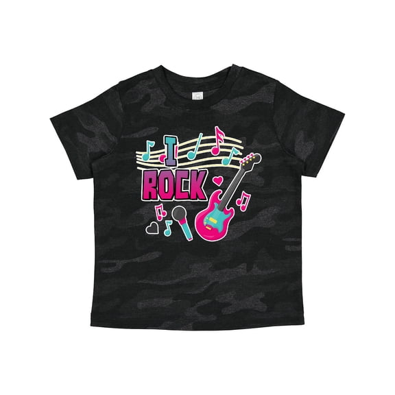 Inktastic I Rock with Guitar Microphone and Music Notes Boys or Girls Toddler T-Shirt