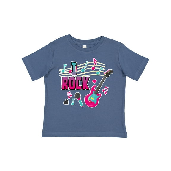 Inktastic I Rock with Guitar Microphone and Music Notes Boys or Girls Toddler T-Shirt